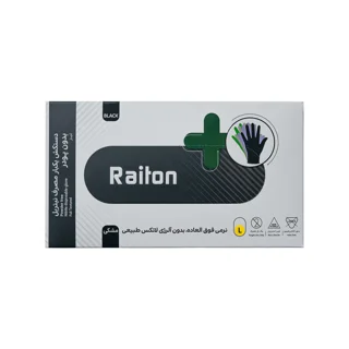 دستکش نیتریل غیر پودری تجهیزات پزشکی رایتان مدل 6374785 سایز بزرگ (L) بسته 100 عددی 101534773