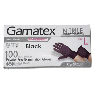 دستکش نیتریل غیر پودری حریر مدل GAMATEX سایز بزرگ (L) بسته 100 عددی 101533165