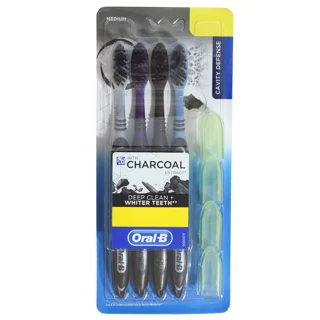 مسواک اورال-بی مدل CHARCOAL EXTRACT با برس متوسط بسته 4 عددی 101540088